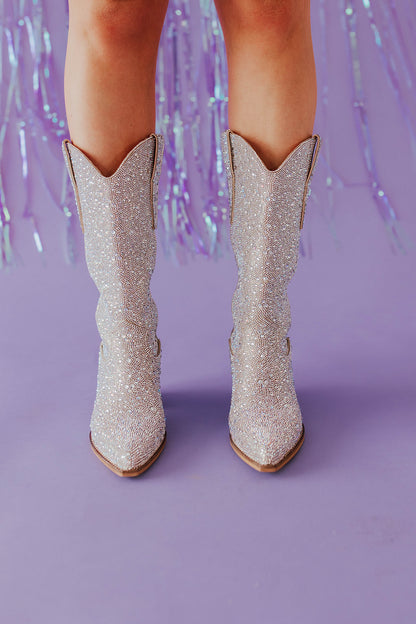 THE RHINESTONE BOOTS IN SILVER