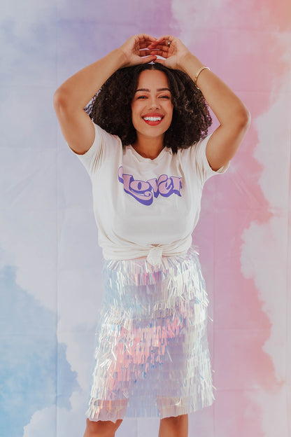 THE LOVER TEE IN LAVENDER HAZE BY PINK DESERT