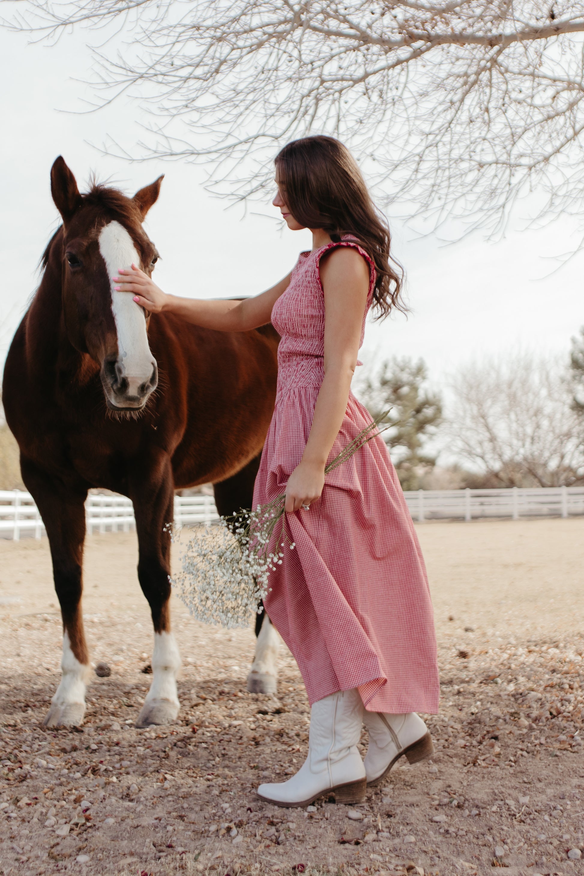 gingham midi dress pink red LIMITED COLLECTION Plus Size Red Gingham Bardot Frill Midi Dress