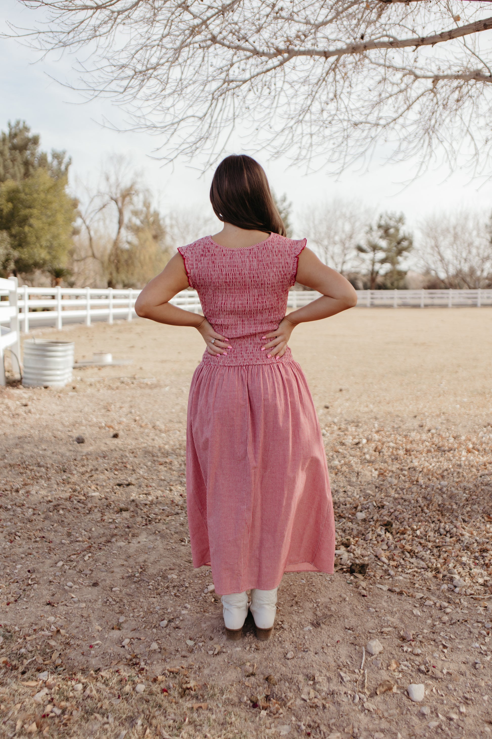 gingham midi dress pink red Red Gingham Zip Front Midi Dress - All Dresses