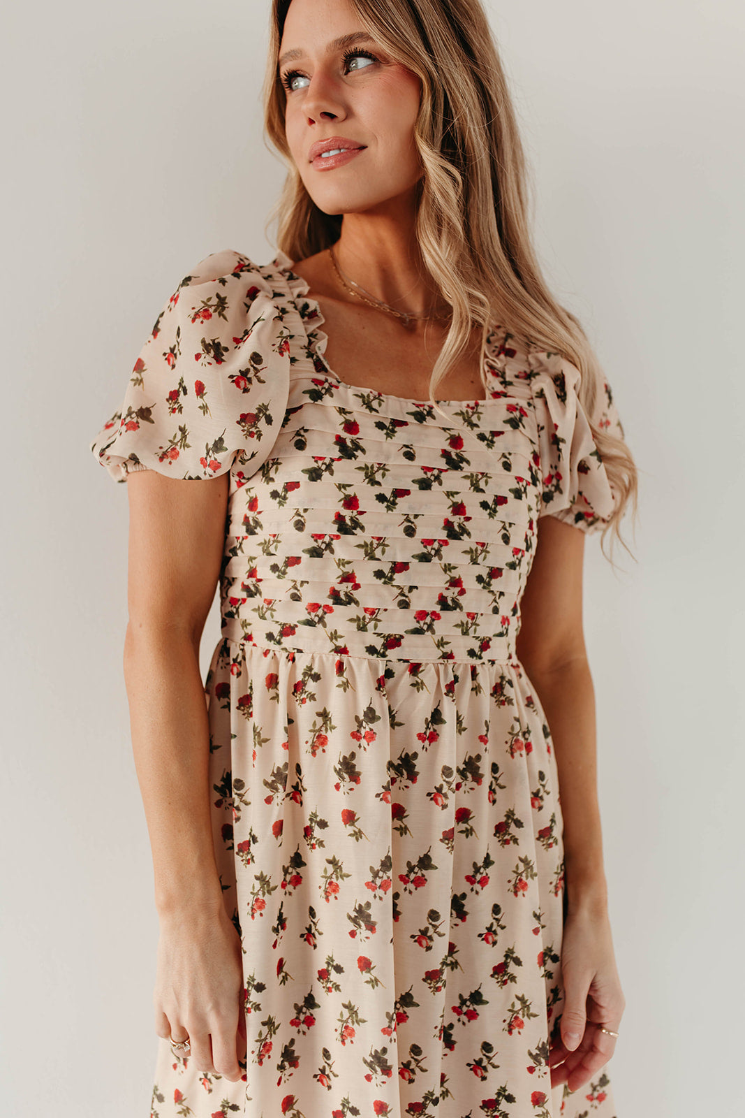 annalise maxi dress THE ANNALISE MAXI DRESS IN ROSE FLORAL BY PINK DESERT