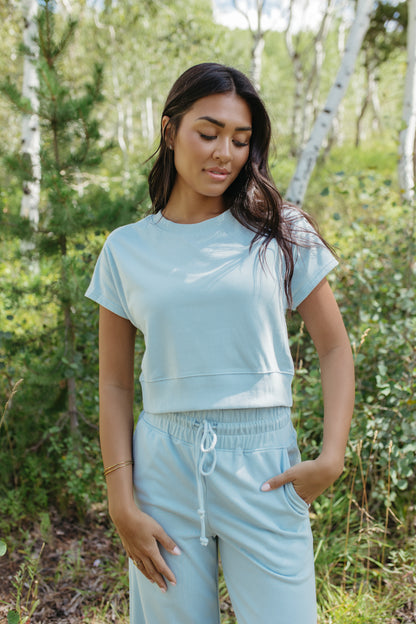 THE ALEENA WIDE LEG BLUE SET