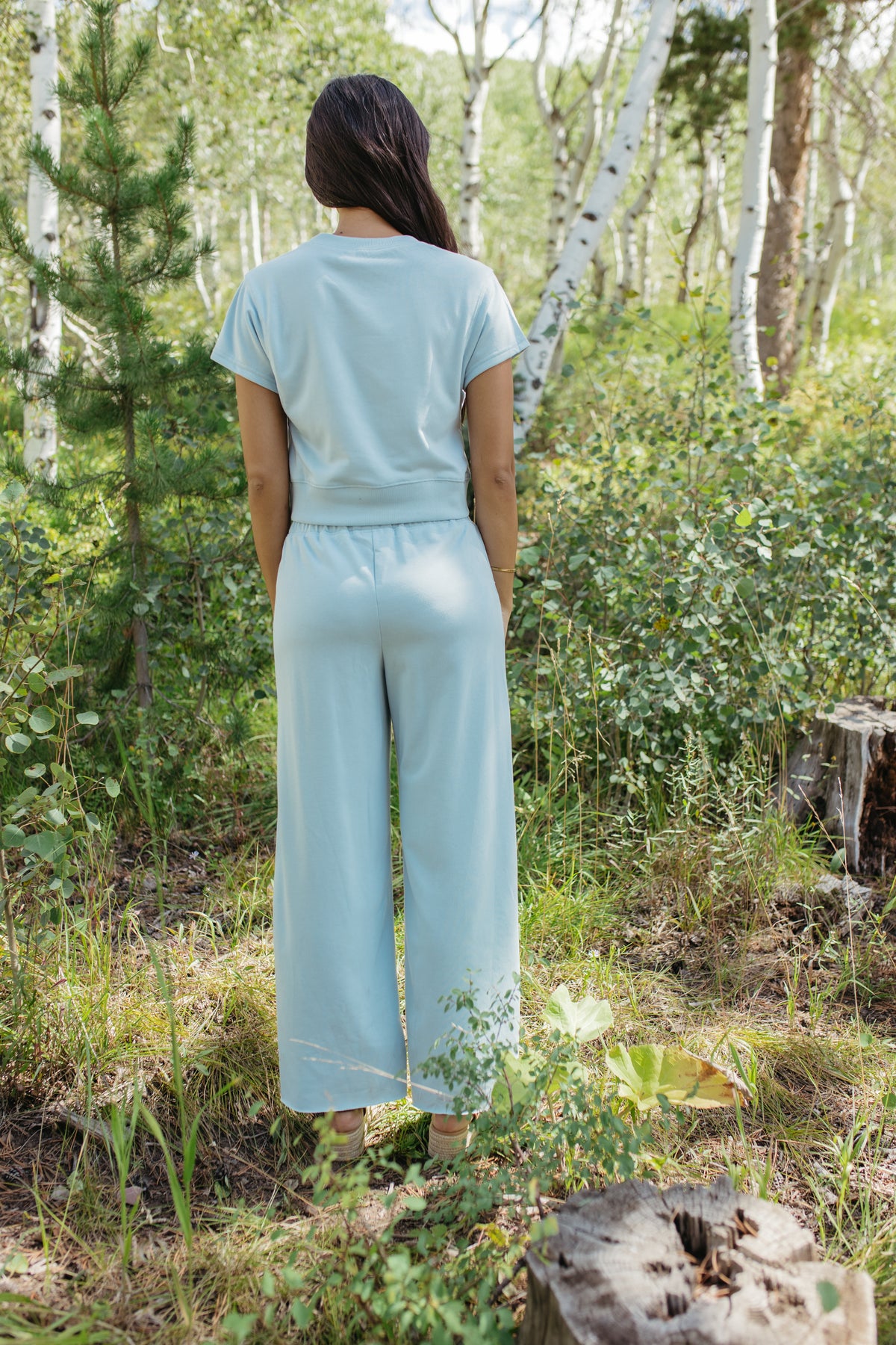THE ALEENA WIDE LEG BLUE SET