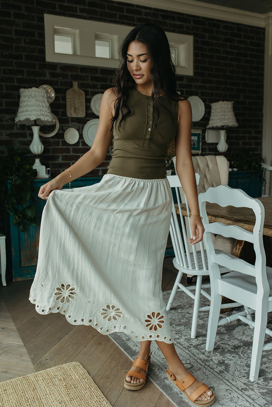 THE MURPHY FLORAL EYELET SKIRT