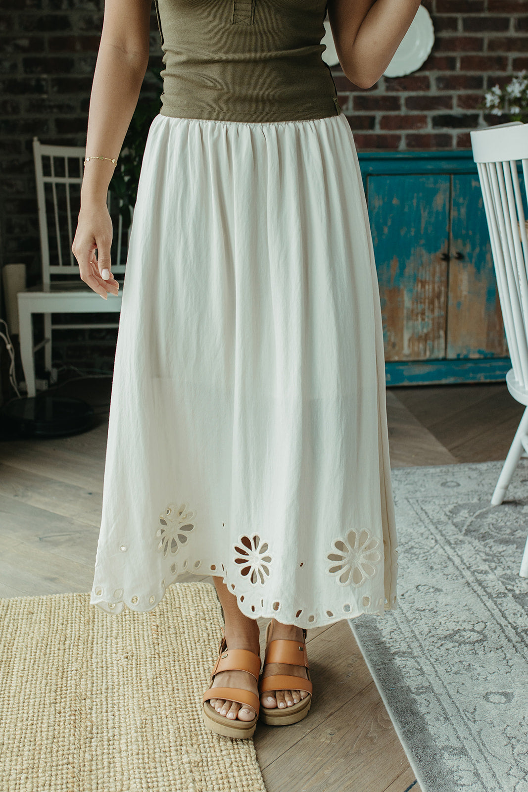 THE MURPHY FLORAL EYELET SKIRT