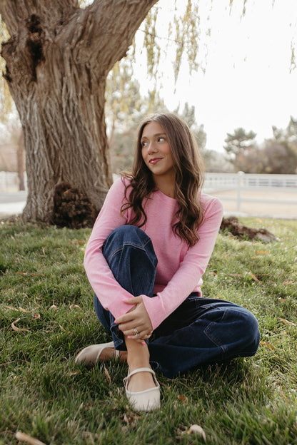 THE ROSALIE SOFT KNIT PULLOVER IN PINK