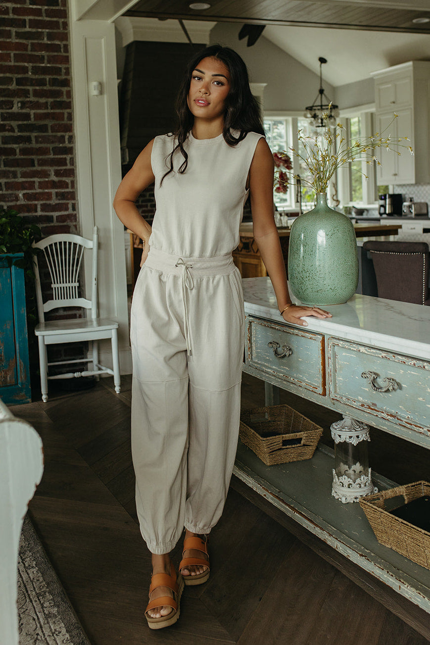 THE ESMA CREAM JUMPSUIT