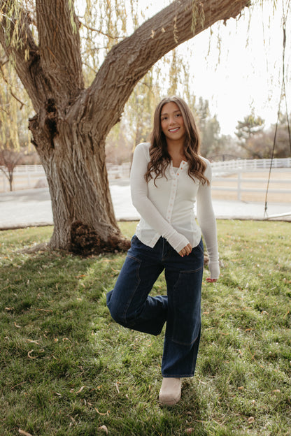 FREE PEOPLE GOING PLACES CARDI IN IVORY
