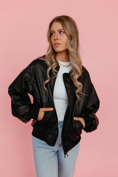 Black pink bomber jacket on sale