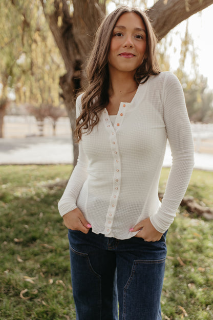 FREE PEOPLE GOING PLACES CARDI IN IVORY