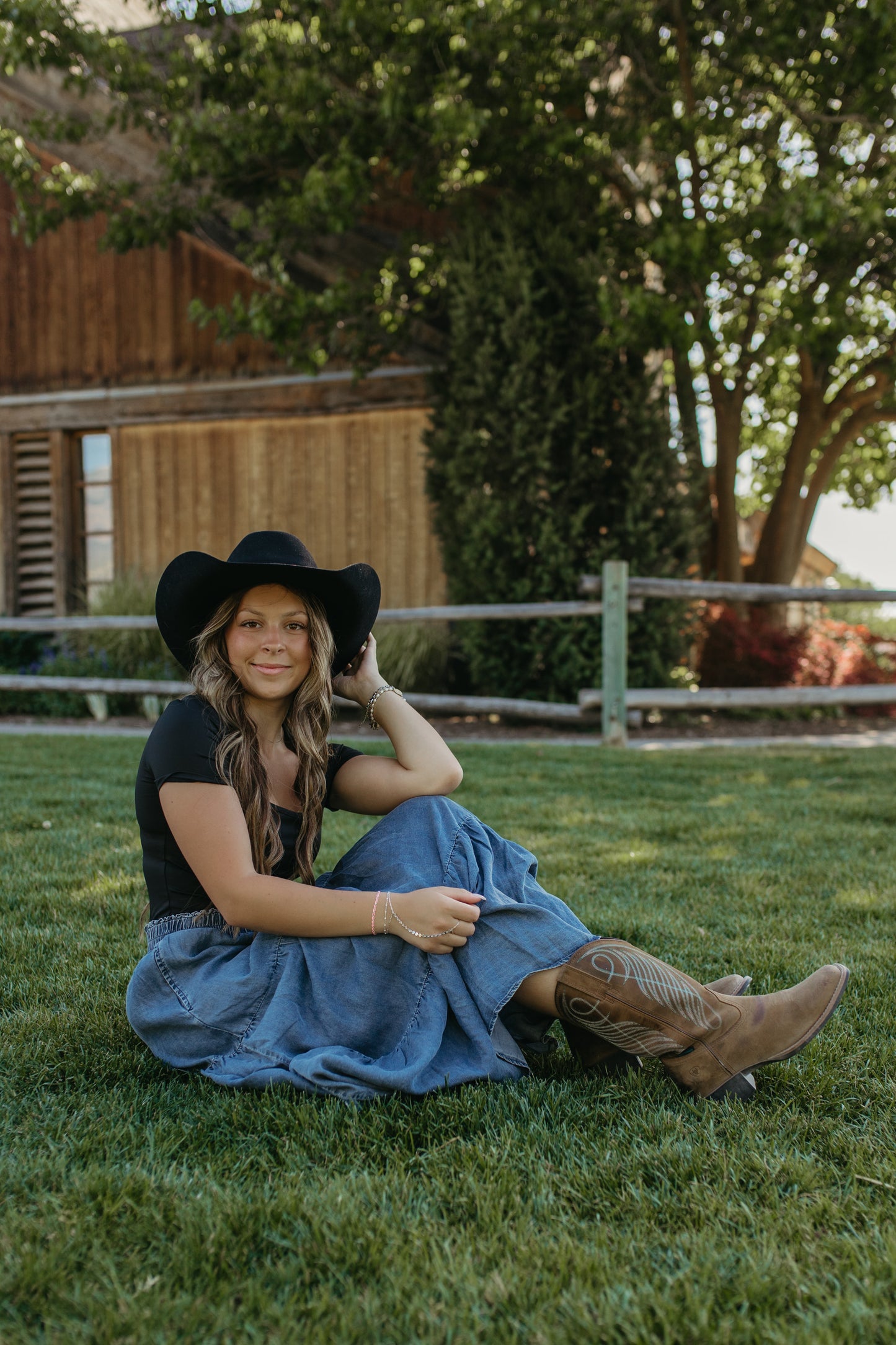 THE SOL DENIM TIERED MAXI SKIRT