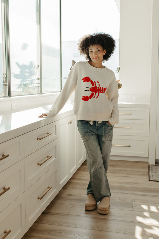 THE ROCK LOBSTER COZY SWEATER IN CREAM