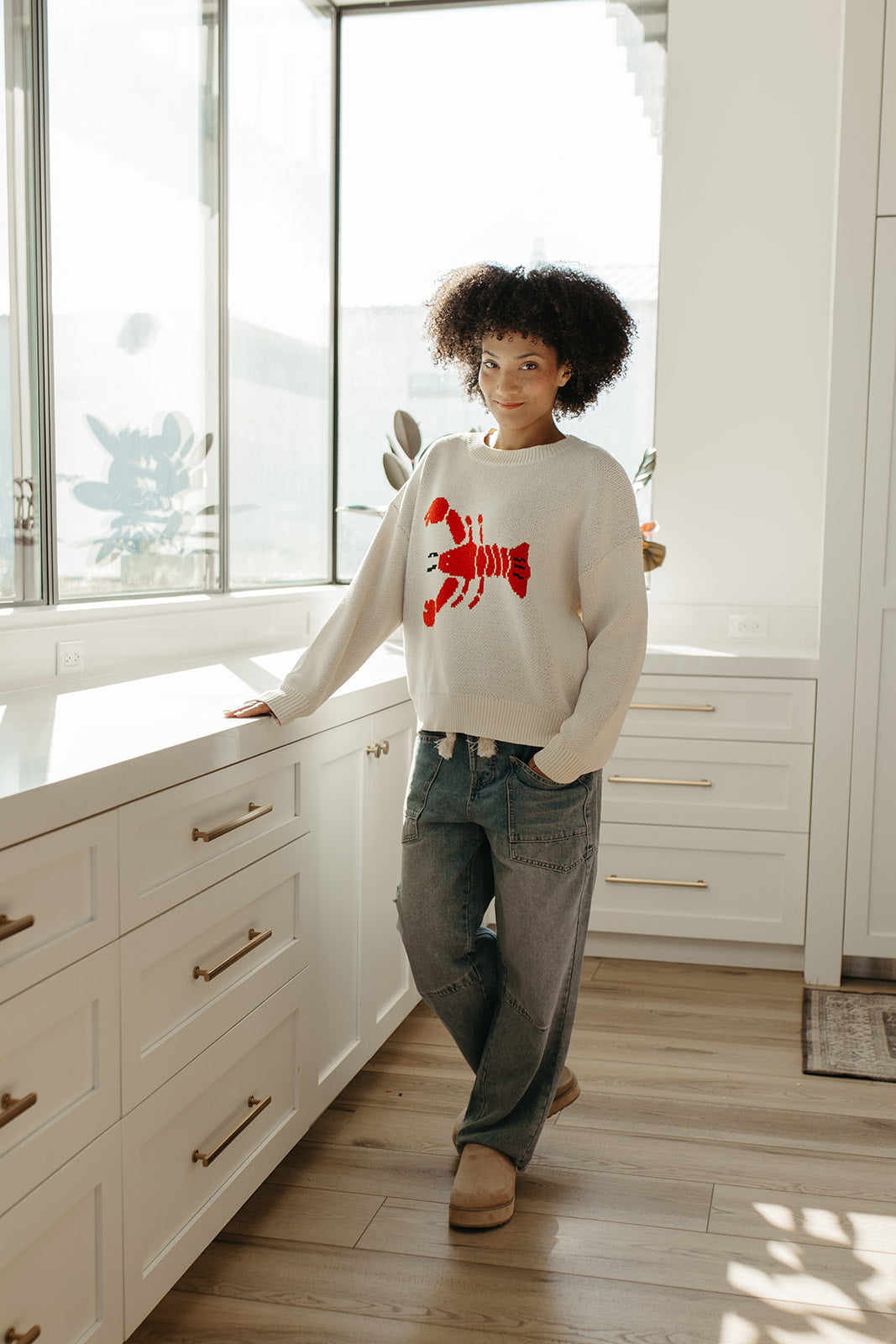 THE ROCK LOBSTER COZY SWEATER IN CREAM