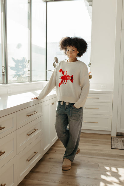 THE ROCK LOBSTER COZY SWEATER IN CREAM