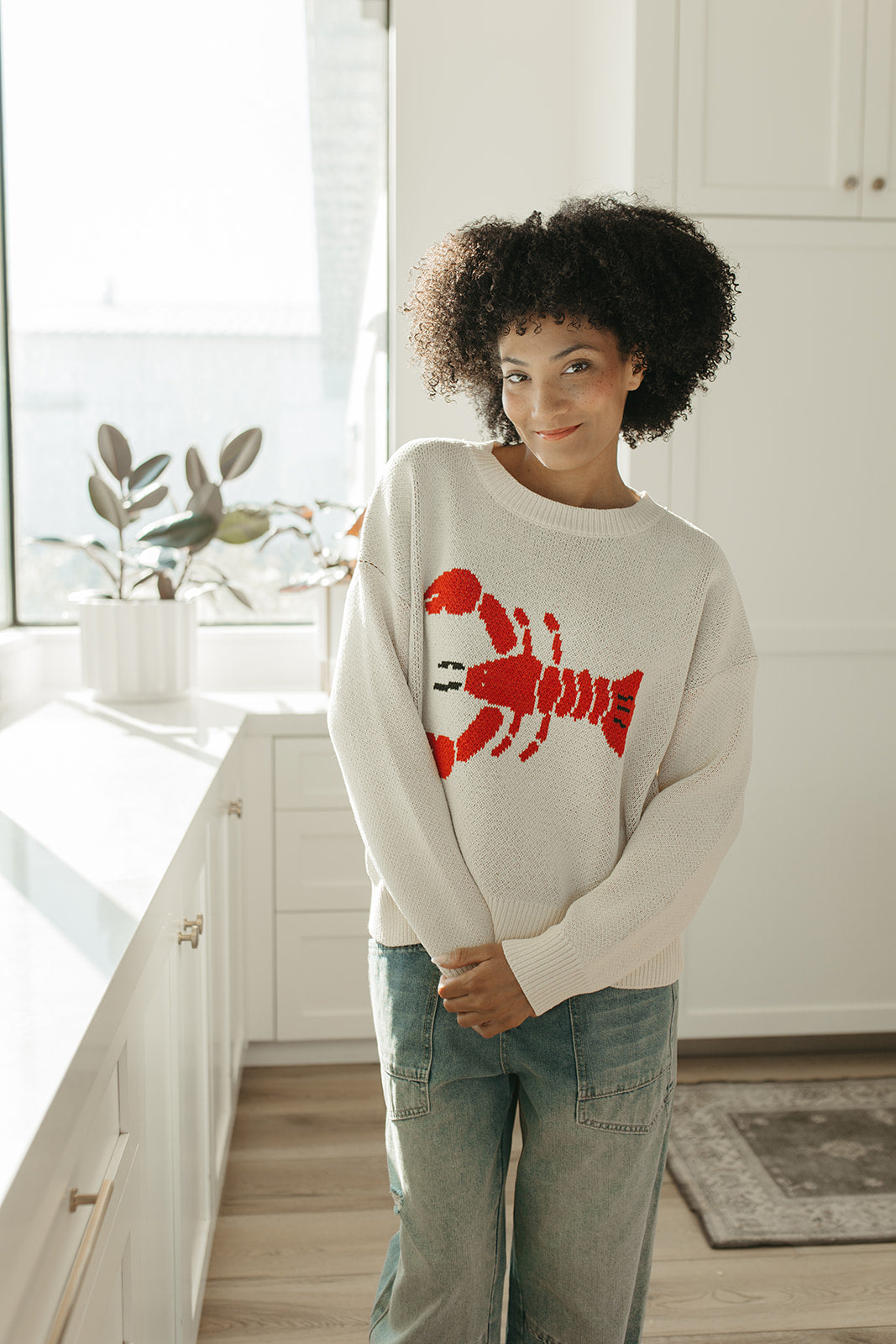 THE ROCK LOBSTER COZY SWEATER IN CREAM
