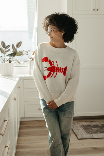 THE ROCK LOBSTER COZY SWEATER IN CREAM