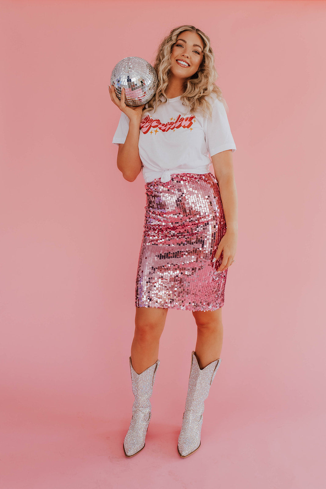 THE BEJEWELED TEE IN WHITE BY PINK DESERT