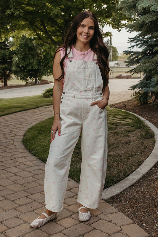 THE JOURNEE POLKA DOT RELAXED OVERALLS IN PINK