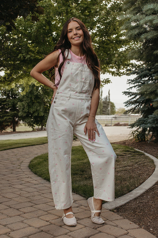 THE JOURNEE POLKA DOT RELAXED OVERALLS IN PINK