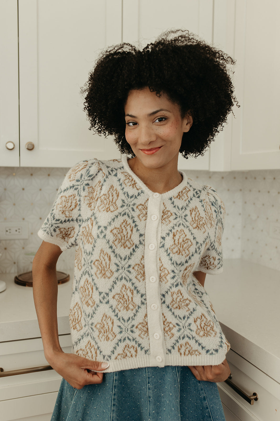 THE ELLA MAE SWEATER CARDIGAN IN IVORY