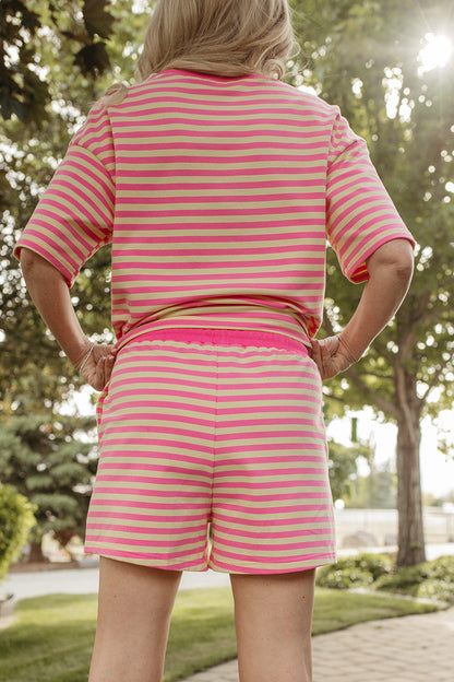 THE EMMIE STRIPE CONTRAST SET IN PINK/YELLOW