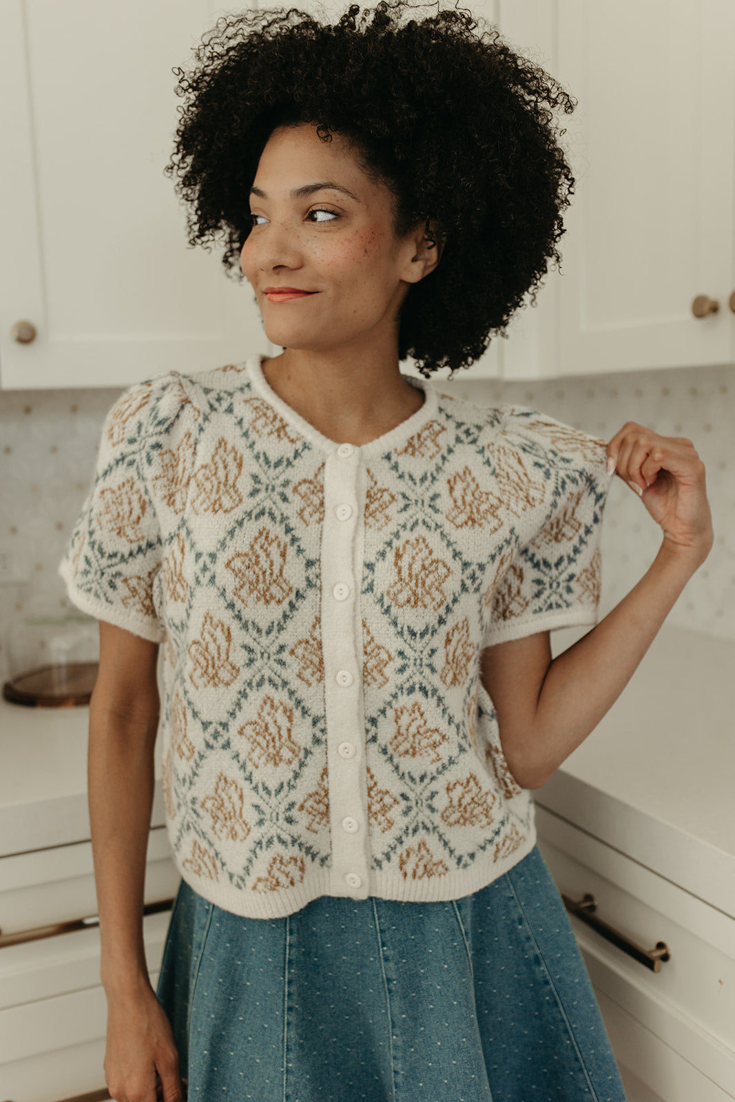 THE ELLA MAE SWEATER CARDIGAN IN IVORY