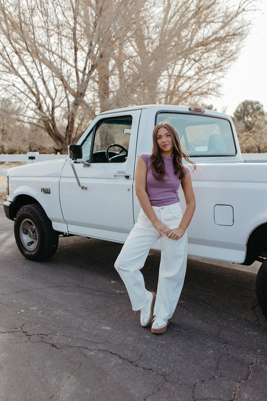 FREE PEOPLE EVER HAD TEE IN ORCHID HUSH