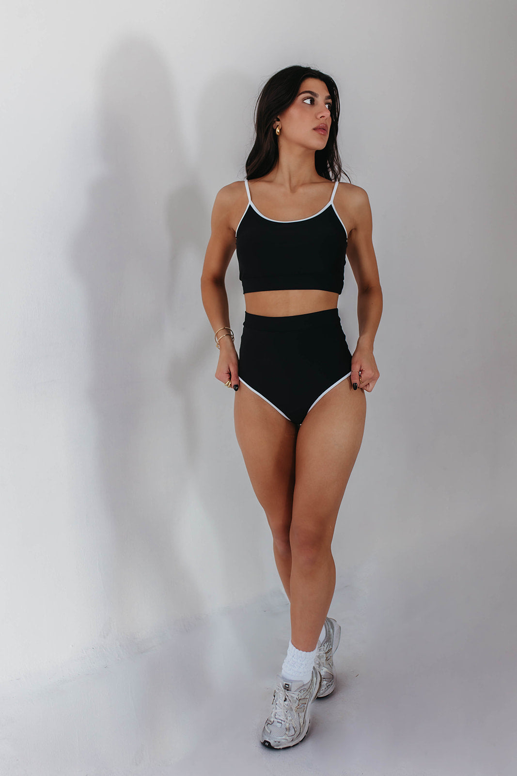 COCO TWO PIECE IN BLACK AND WHITE TRIM BY PINK DESERT – Pink