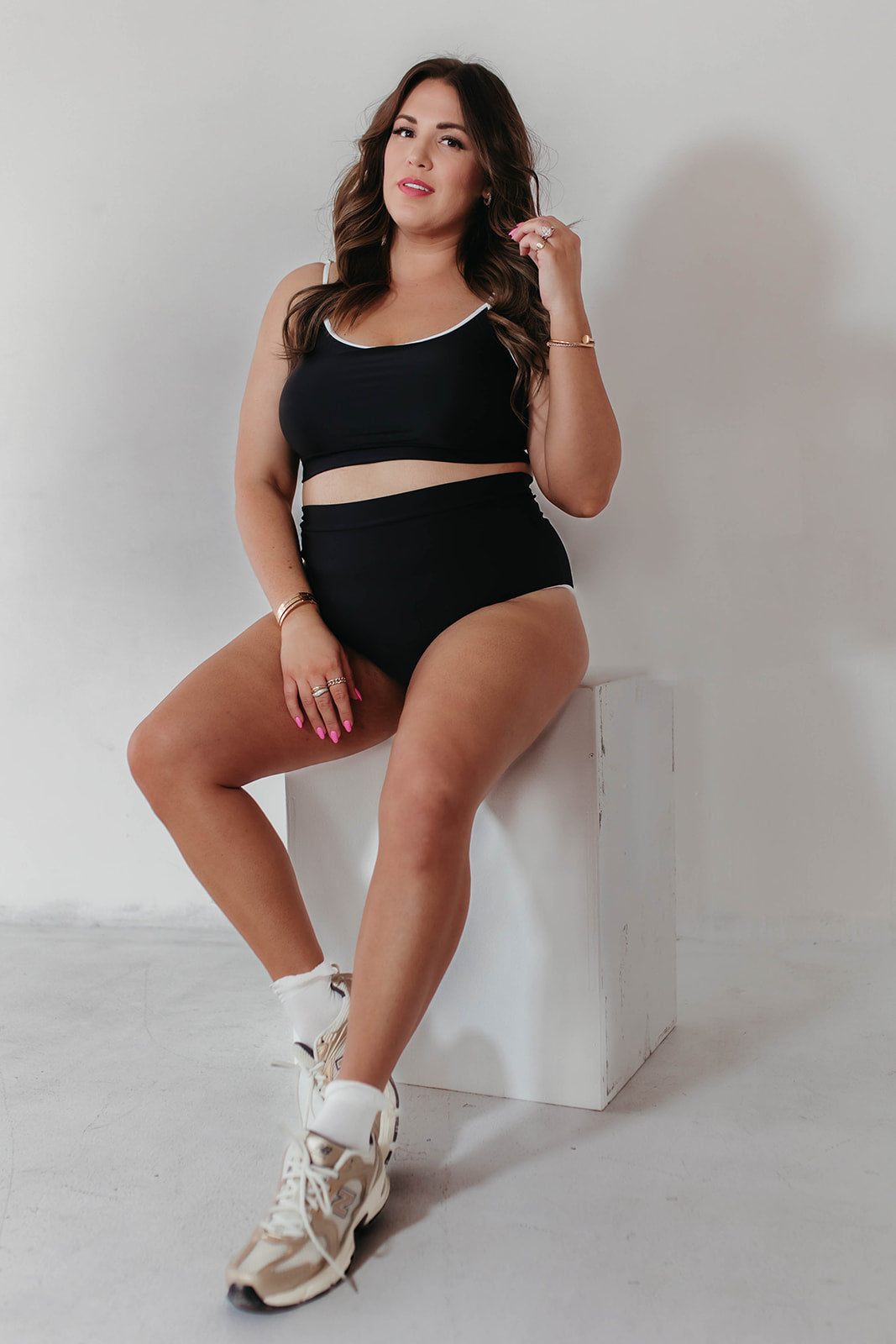 COCO TWO PIECE IN BLACK AND WHITE TRIM BY PINK DESERT