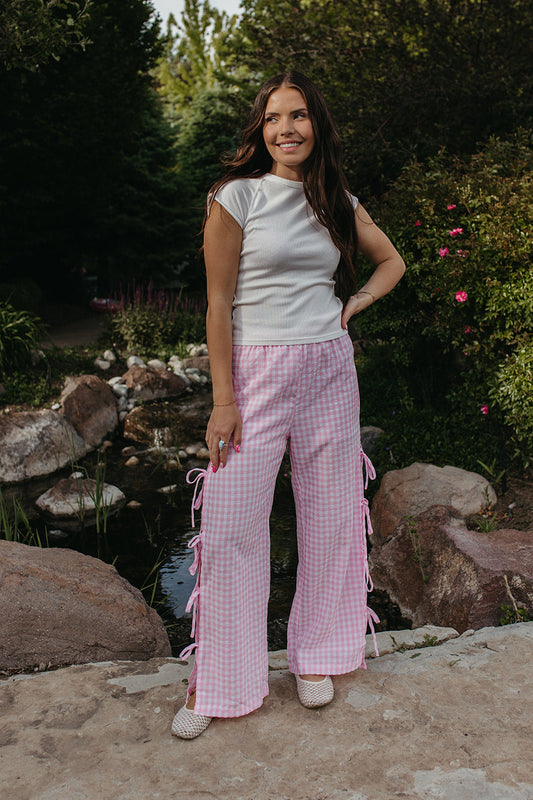 THE BRINLEY BOW PANTS IN PINK
