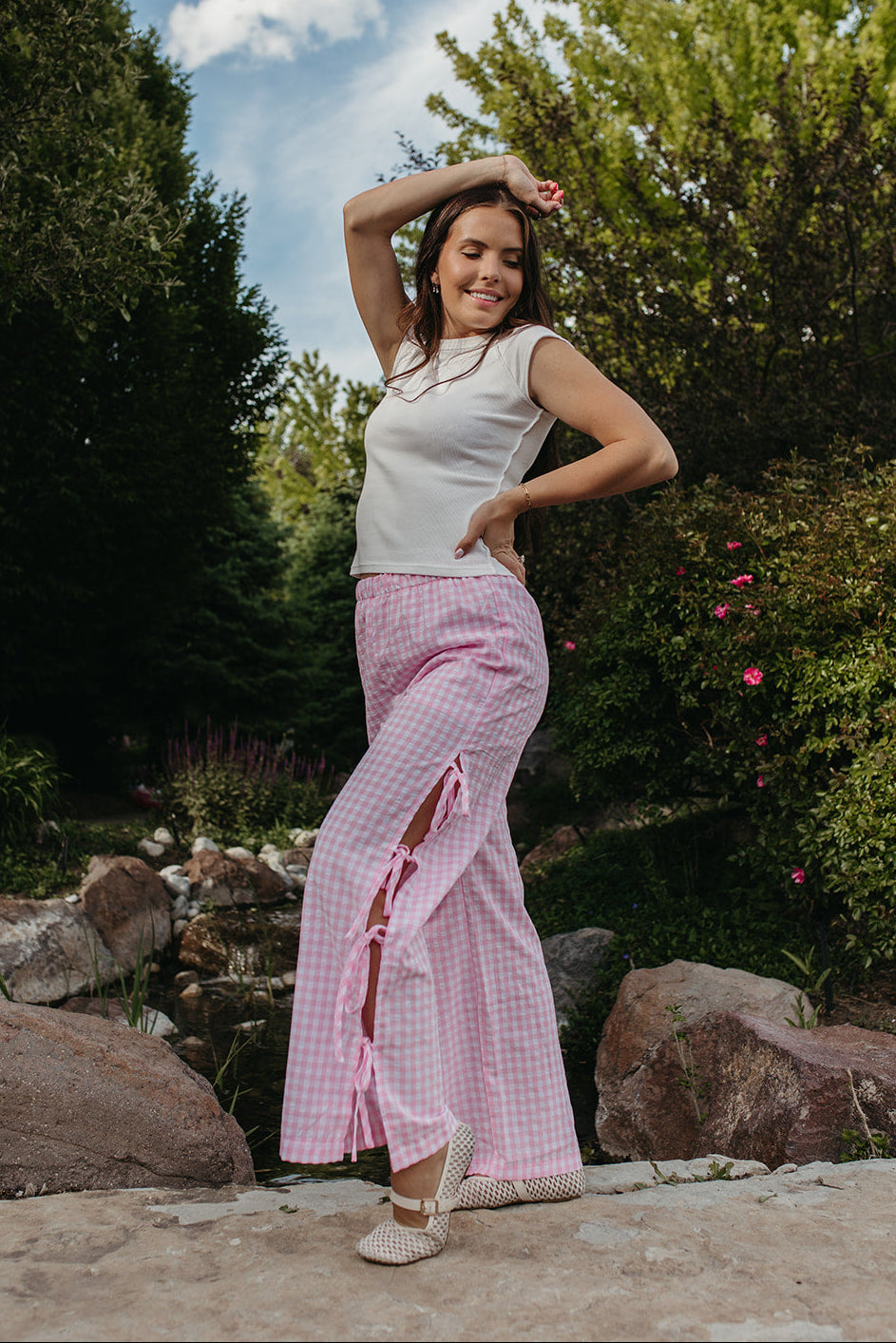 THE BRINLEY BOW PANTS IN PINK