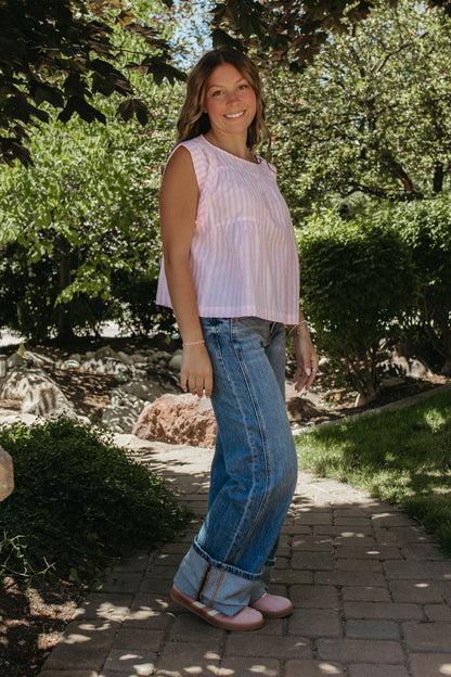 THE JULIANA STRIPE TOP IN PINK