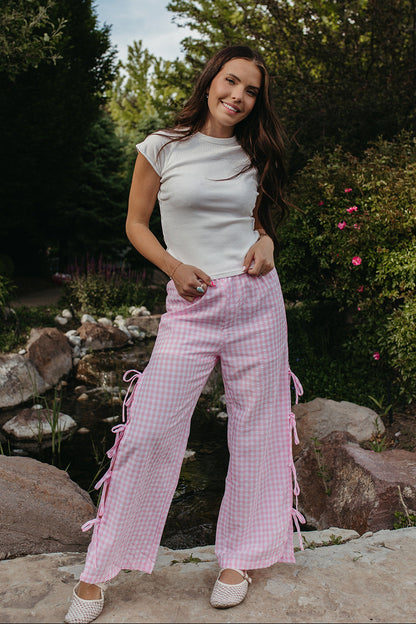 THE BRINLEY BOW PANTS IN PINK