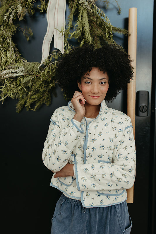 THE ASHTIN QUILTED PUFFER JACKET IN IVORY