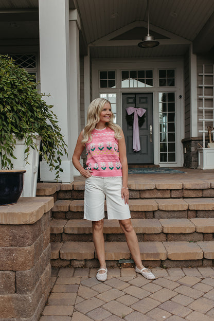 THE ANGELINA KNIT VEST IN PINK