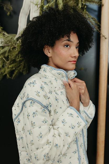 THE ASHTIN QUILTED PUFFER JACKET IN IVORY