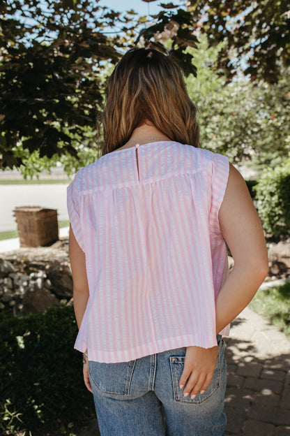 THE JULIANA STRIPE TOP IN PINK