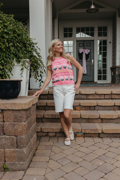 THE ANGELINA KNIT VEST IN PINK