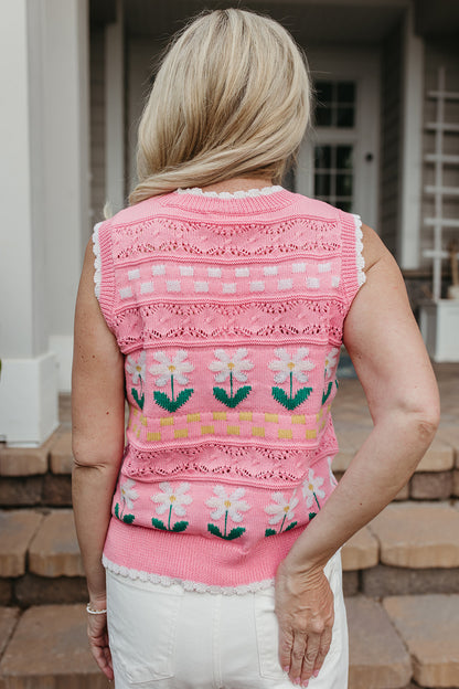 THE ANGELINA KNIT VEST IN PINK