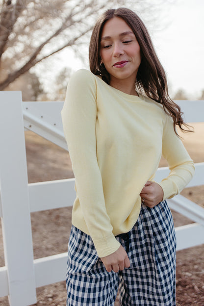 THE ROSALIE SOFT KNIT PULLOVER IN YELLOW