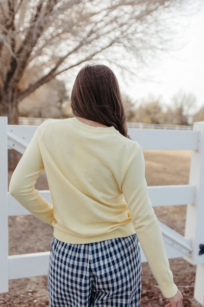 THE ROSALIE SOFT KNIT PULLOVER IN YELLOW