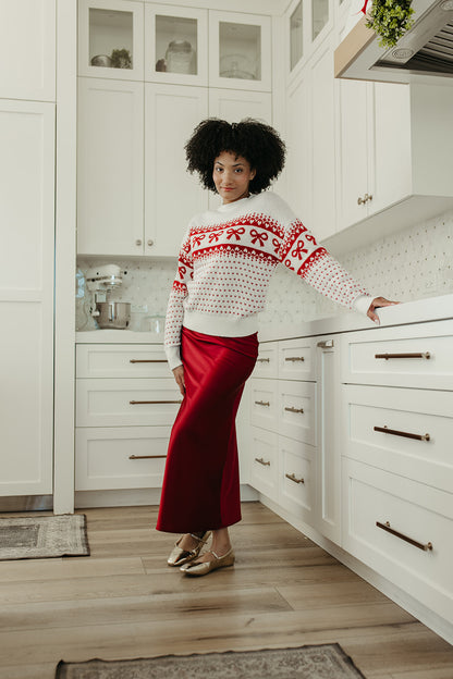 THE HARTLEE BOW SWEATER IN CREAM