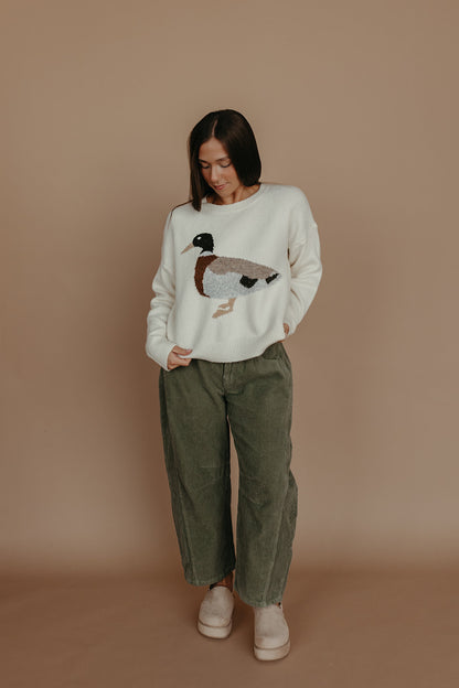 THE HUEY DUCK SWEATER IN CREAM