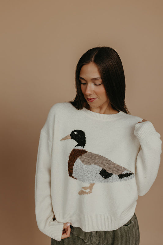 THE HUEY DUCK SWEATER IN CREAM