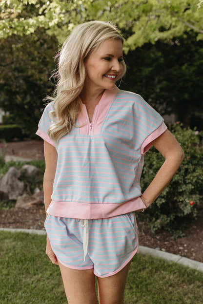 THE MAGNOLIA HALF ZIP STRIPE SET