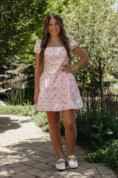 THE REAGAN PINK POLKA DOT DRESS