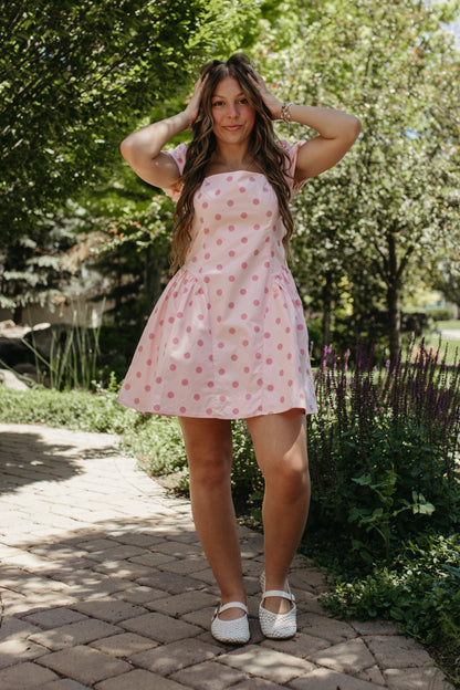 THE REAGAN PINK POLKA DOT DRESS