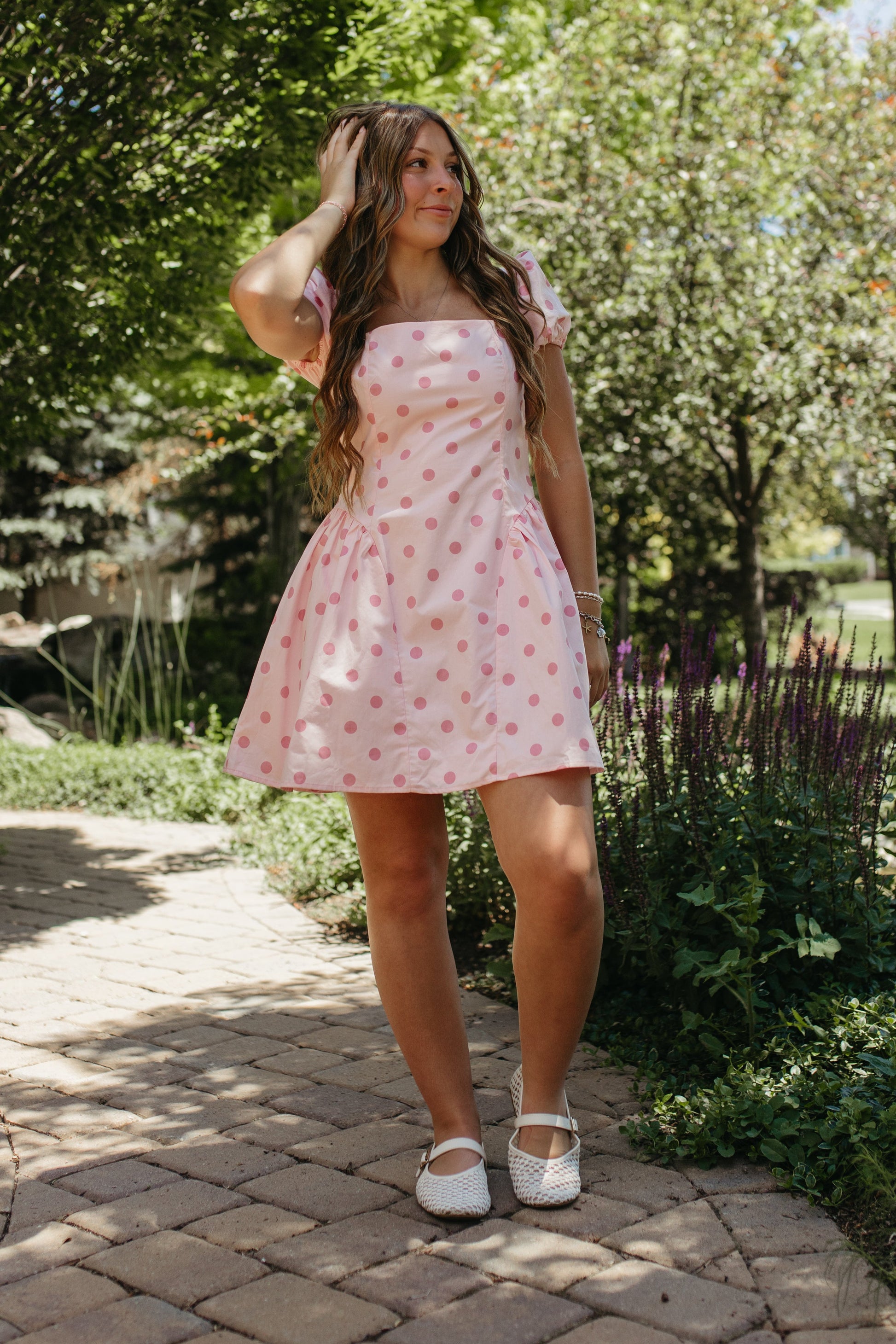 THE REAGAN PINK POLKA DOT DRESS