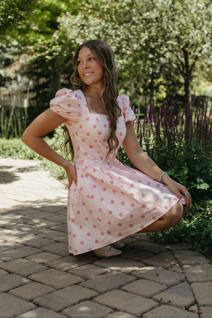 THE REAGAN PINK POLKA DOT DRESS