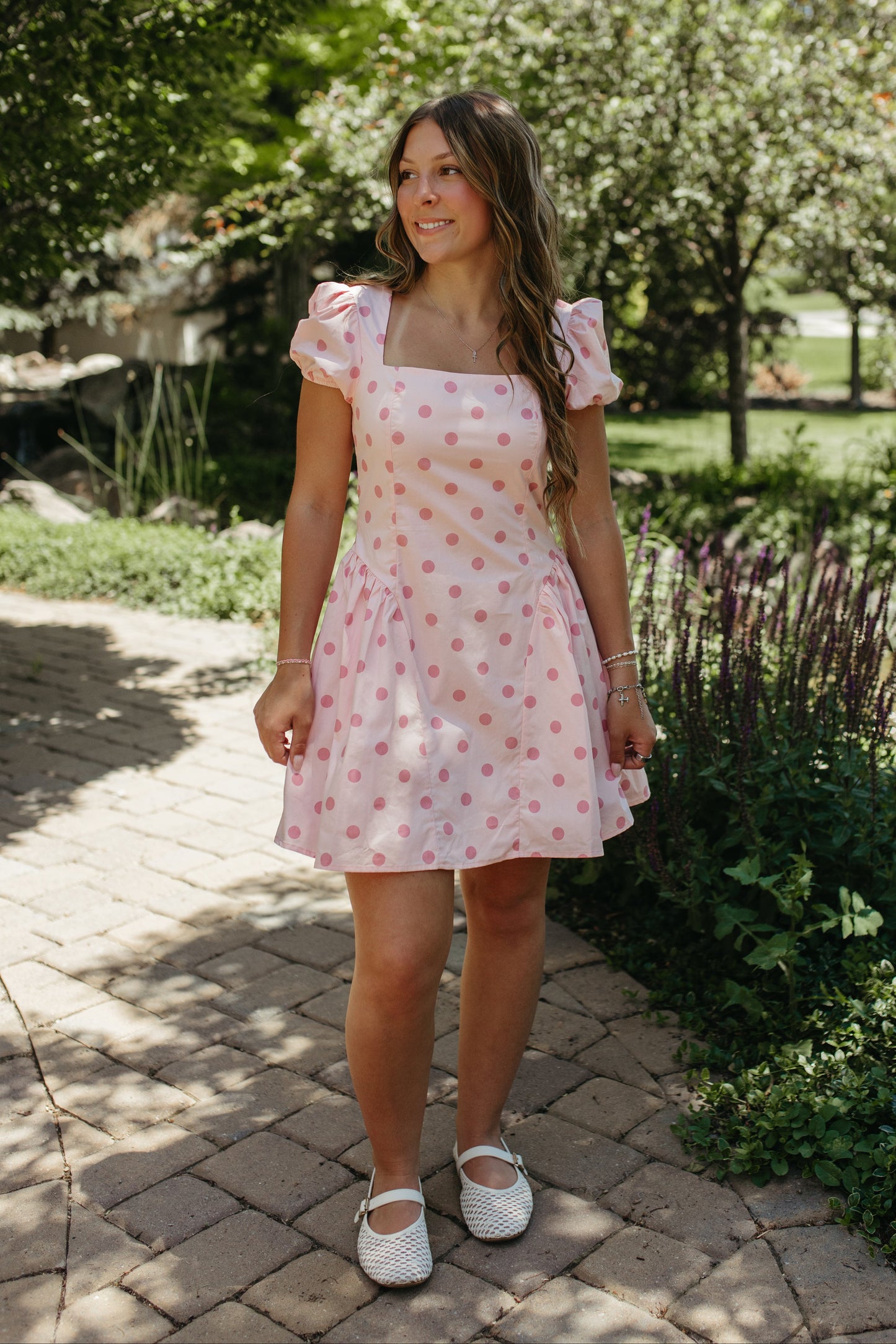 THE REAGAN PINK POLKA DOT DRESS